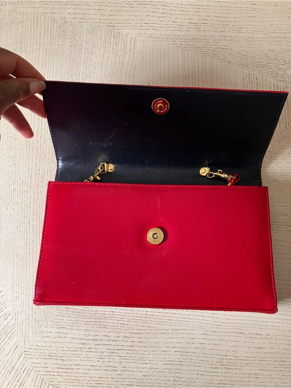 Nordstrom Red Leather Envelope Clutch with Removable Strap | Quiet Luxury